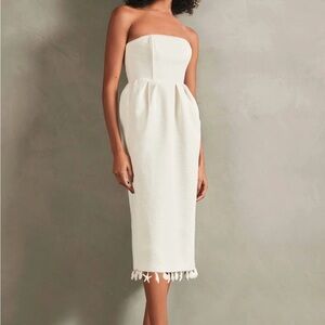 Adriana Degreas La Mer strapless midi dress NWT white